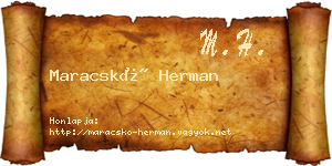 Maracskó Herman névjegykártya